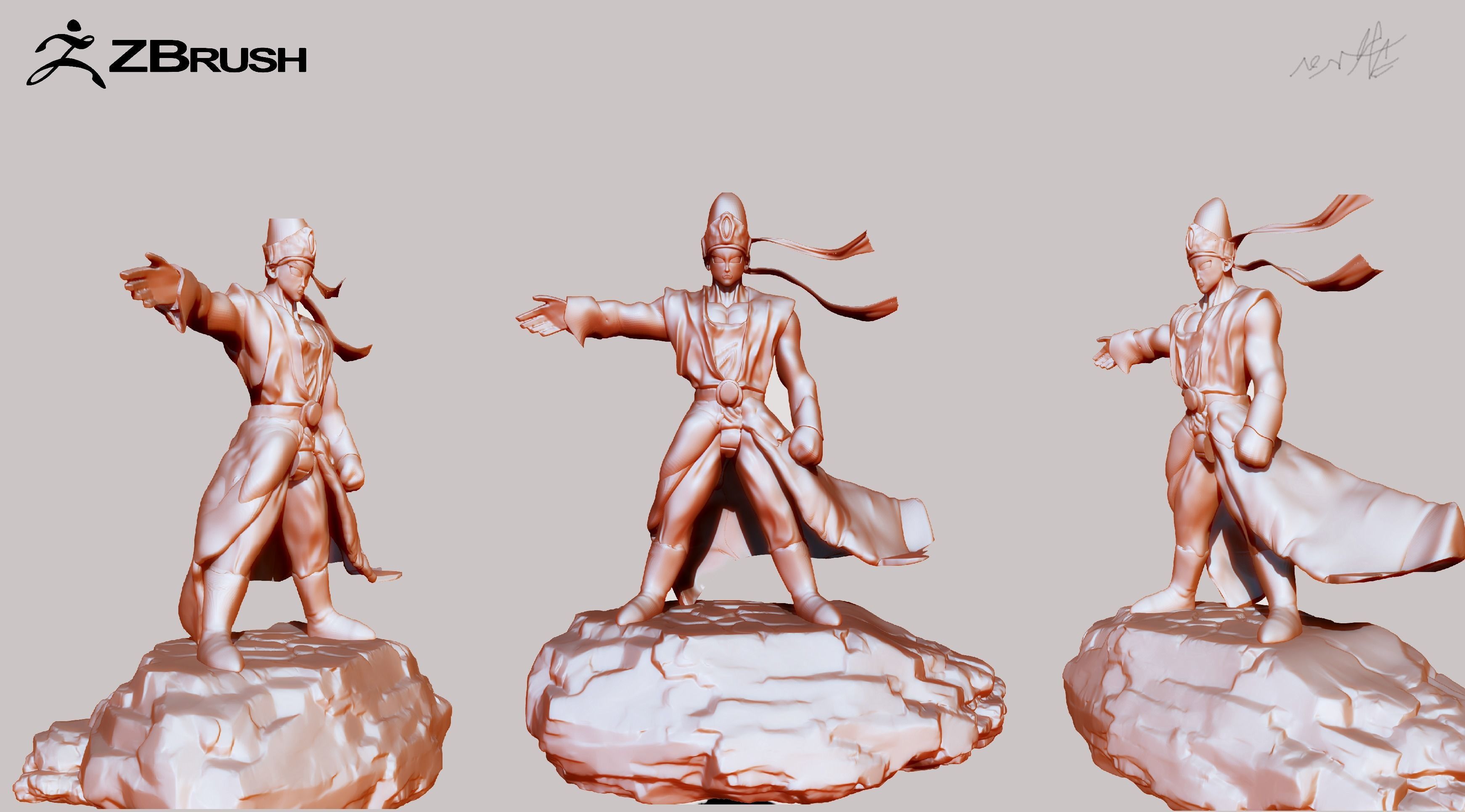 Pikkon from Dragon Ball Z with two bases 3D print model_5