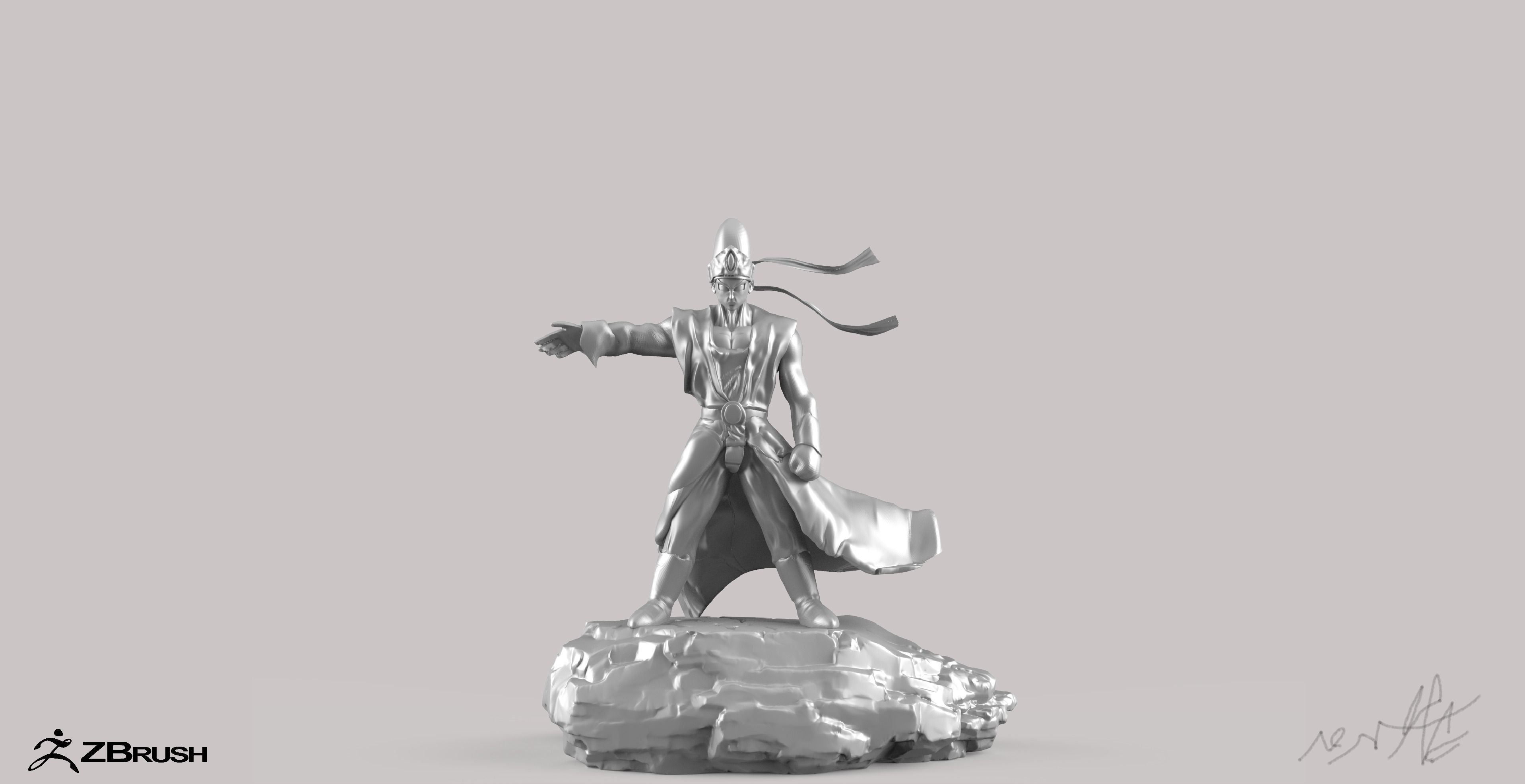 Pikkon from Dragon Ball Z with two bases 3D print model_2