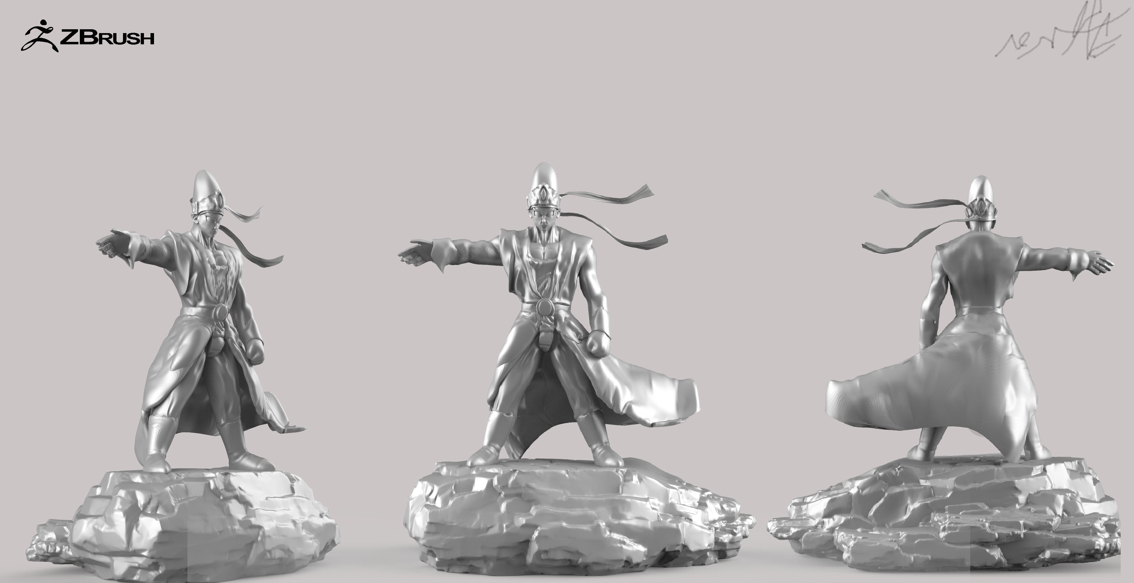 Pikkon from Dragon Ball Z with two bases 3D print model_3