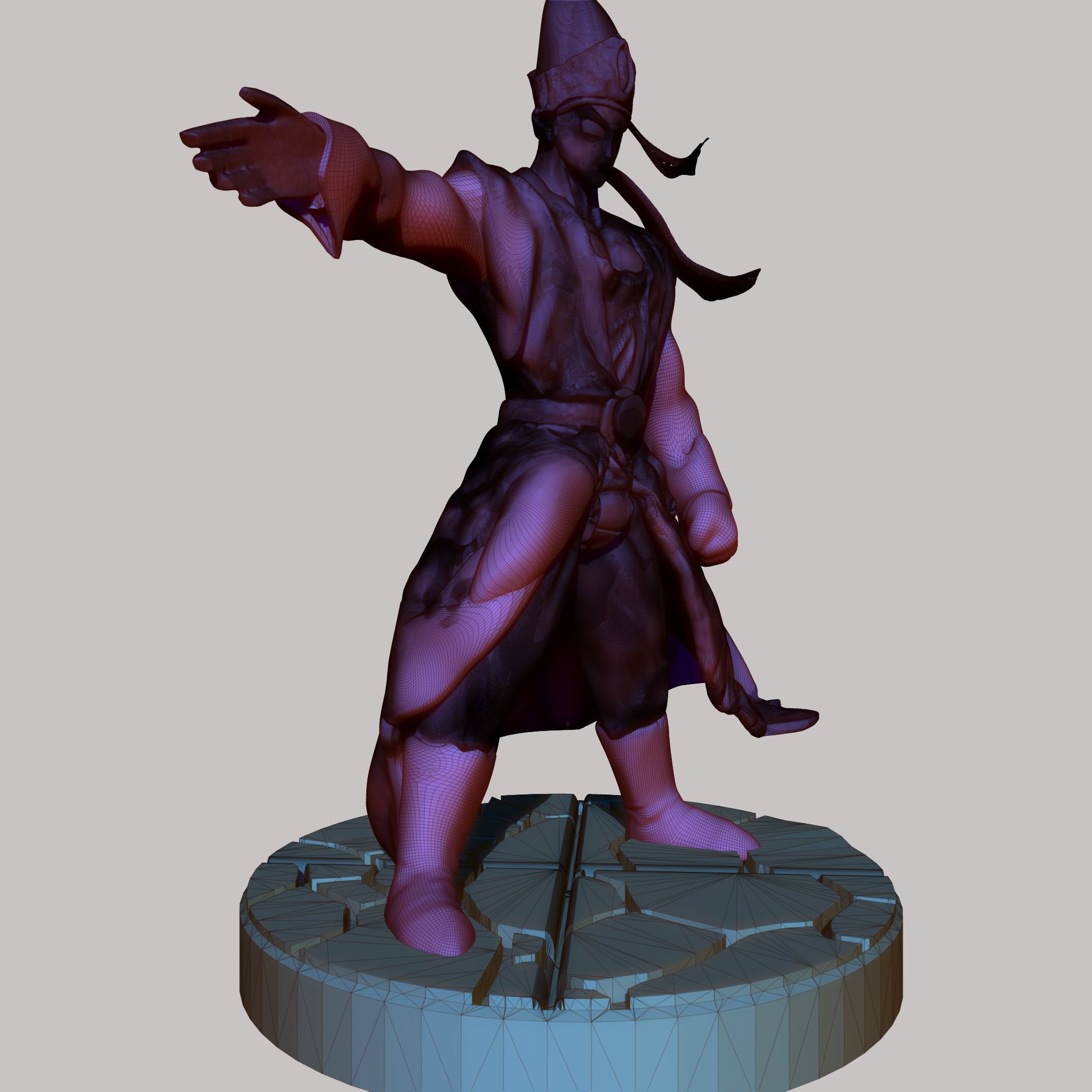 Pikkon from Dragon Ball Z with two bases 3D print model_24