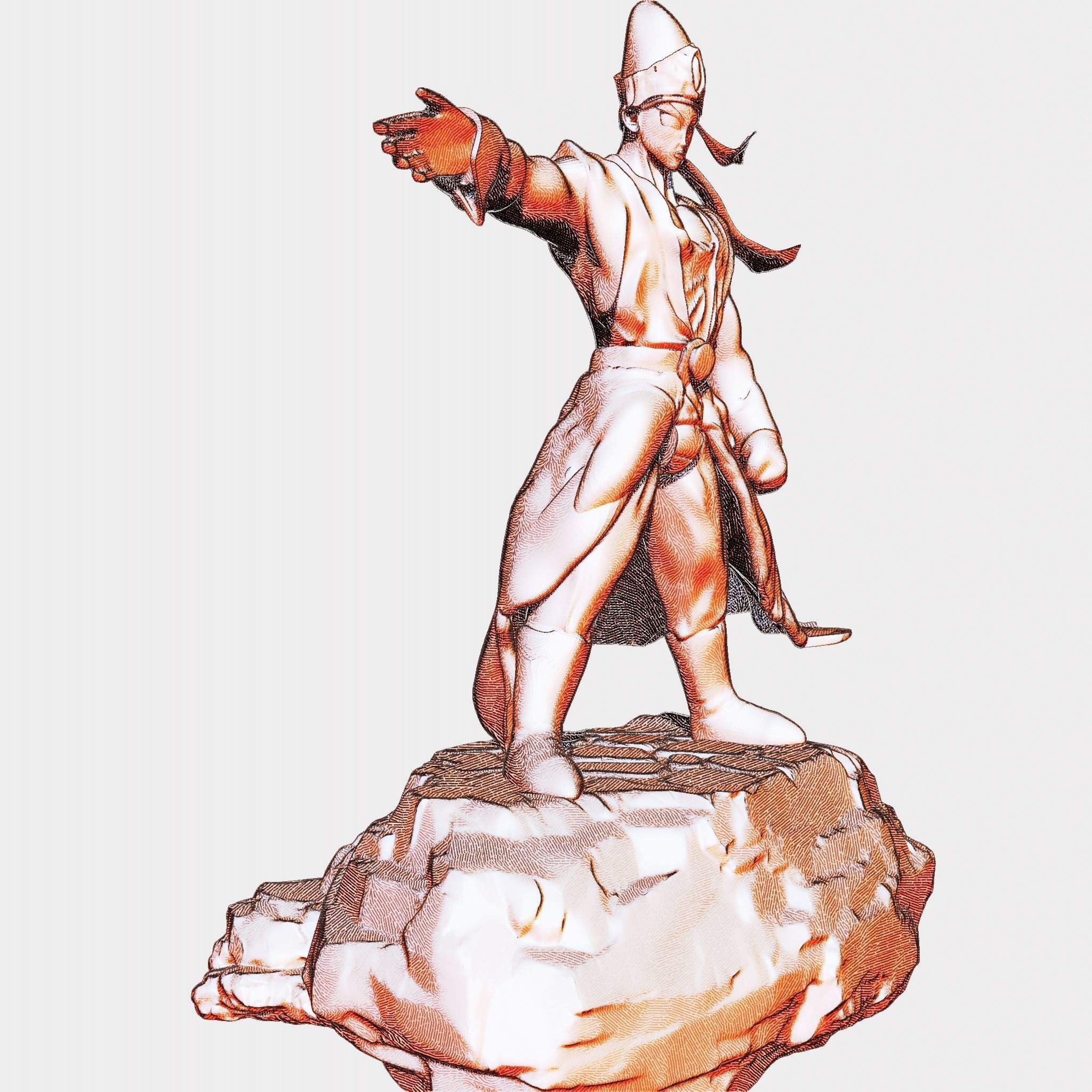 Pikkon from Dragon Ball Z with two bases 3D print model_20