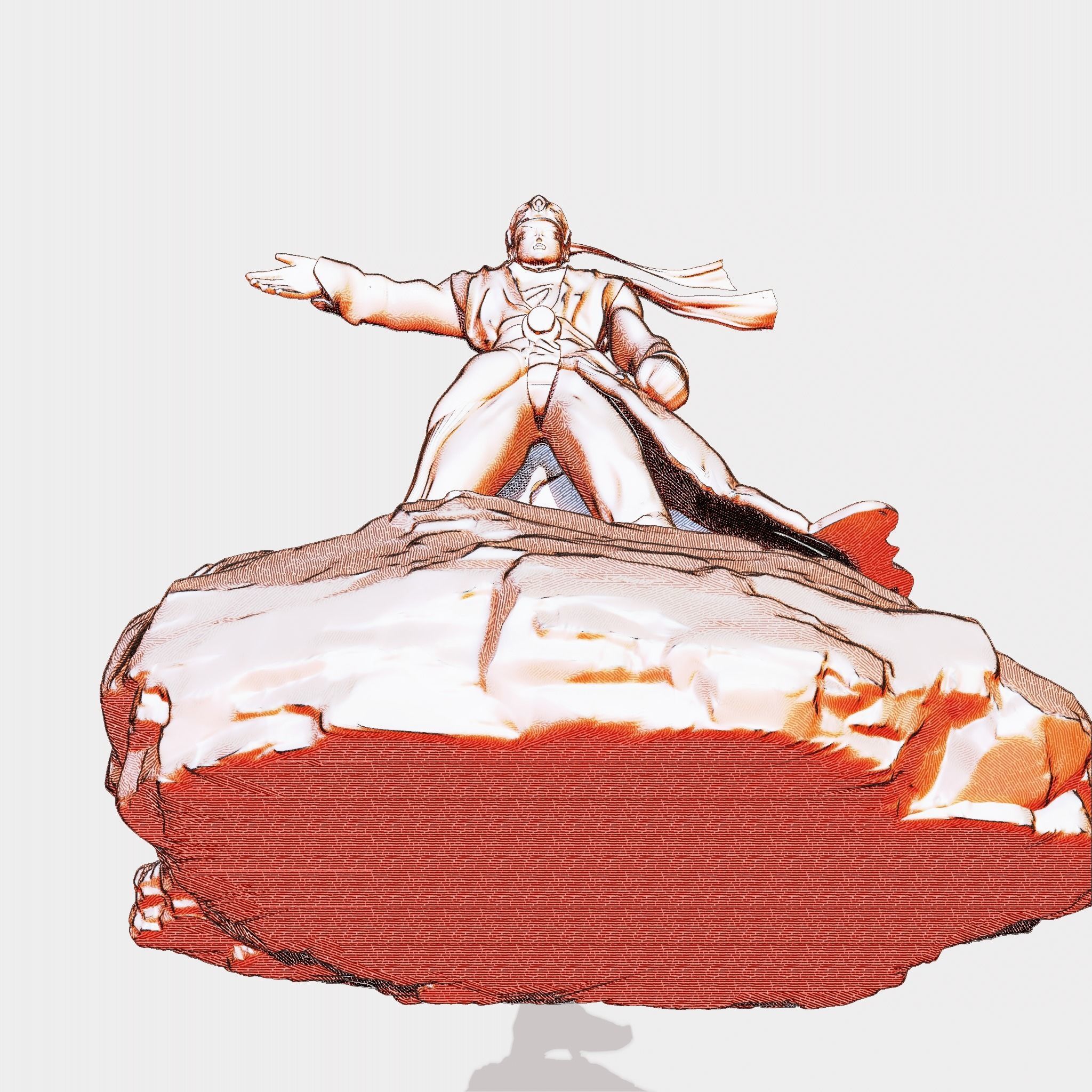 Pikkon from Dragon Ball Z with two bases 3D print model_22