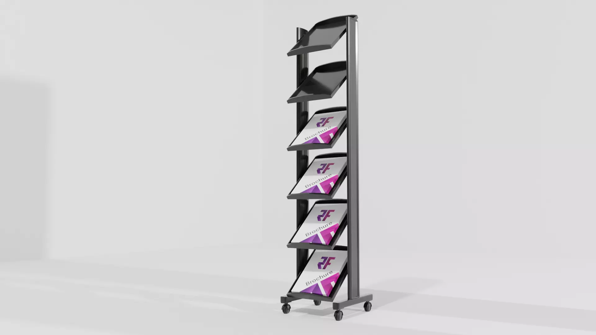 Journal Brochure Leaflet Flyer Magazine Folding Stand Holder Low-poly 3D model