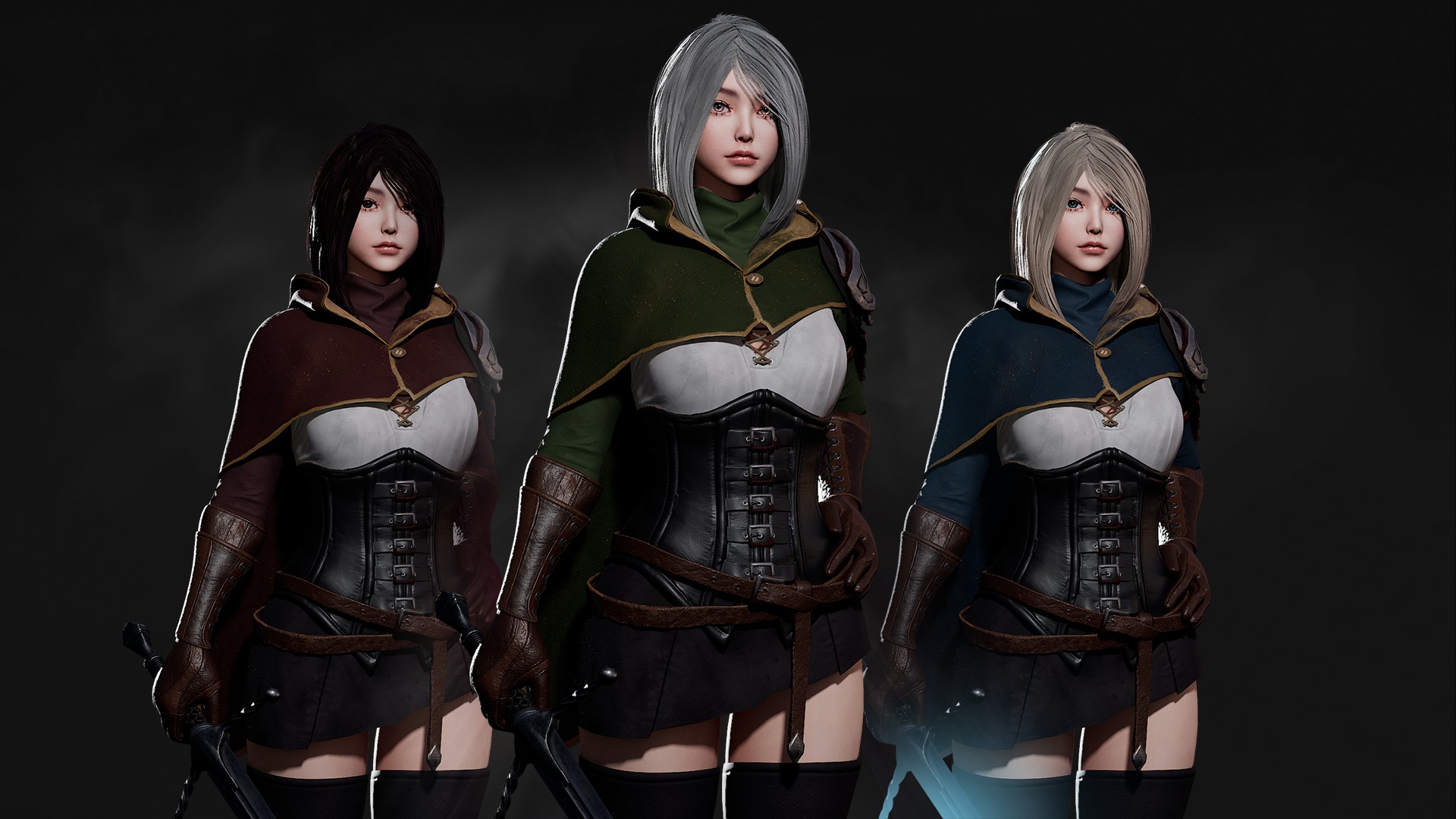 Swordsman Girl - Game Ready Low-poly 3D model_6