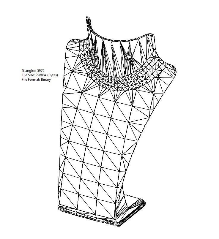 Plastic jewelry display Mannequin bust 3D print model_13