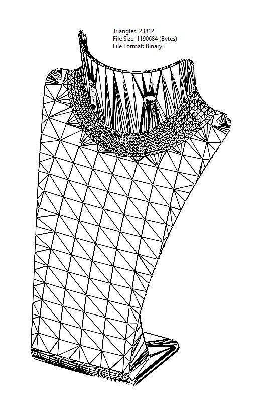 Plastic jewelry display Mannequin bust 3D print model_12