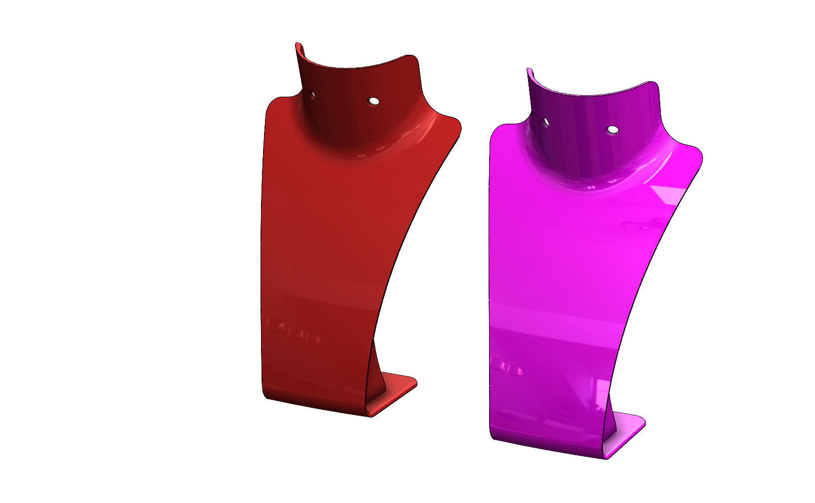 Plastic jewelry display Mannequin bust 3D print model_11