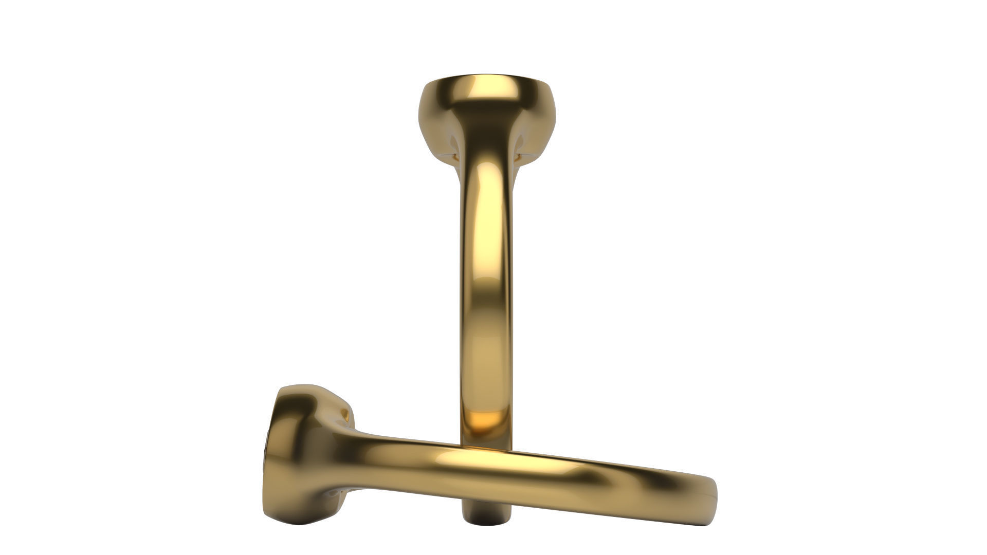 Solitaire Ring 5 mm cut diamond 3D print model_3