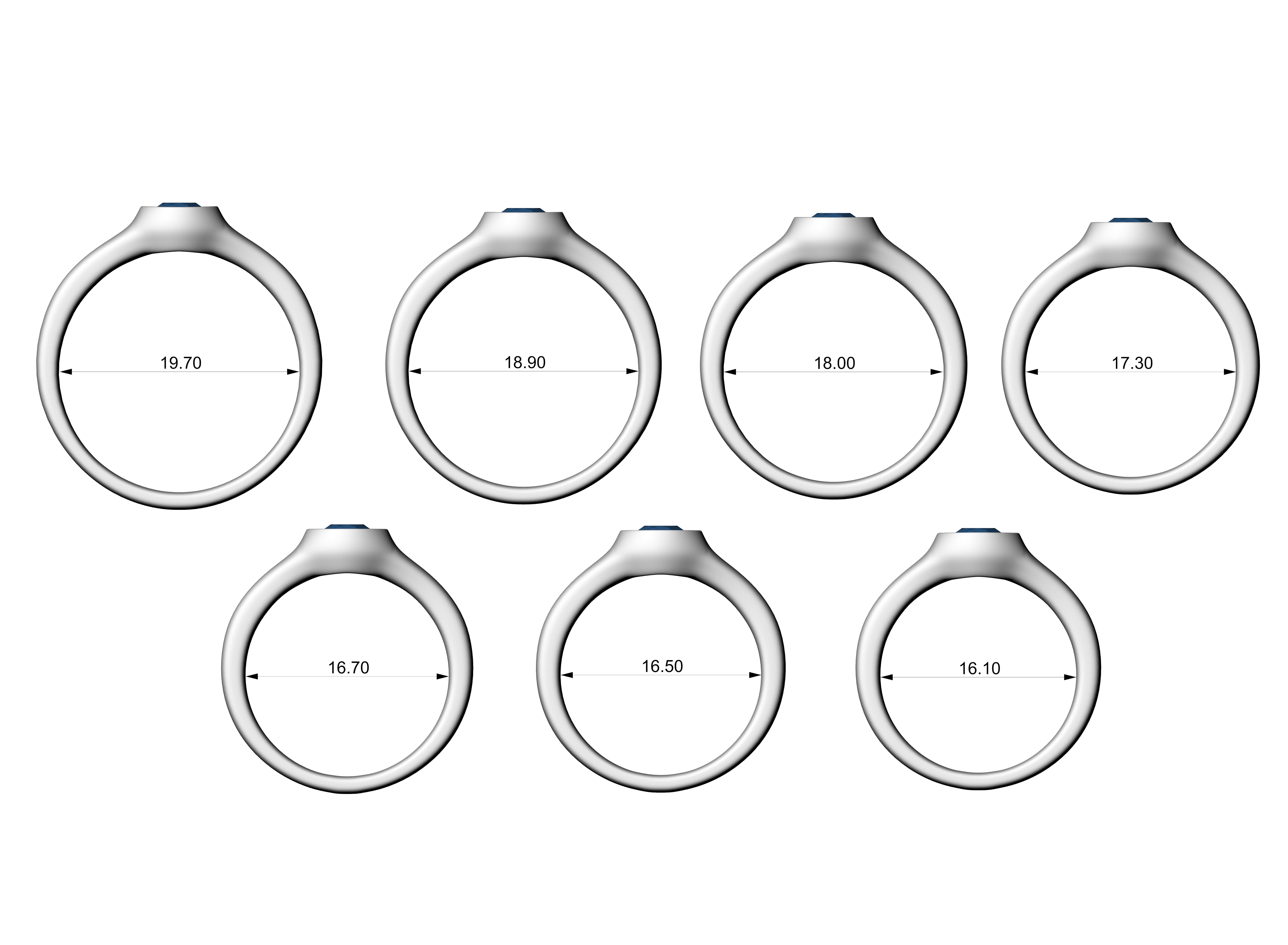 Solitaire Ring 5 mm cut diamond 3D print model_7