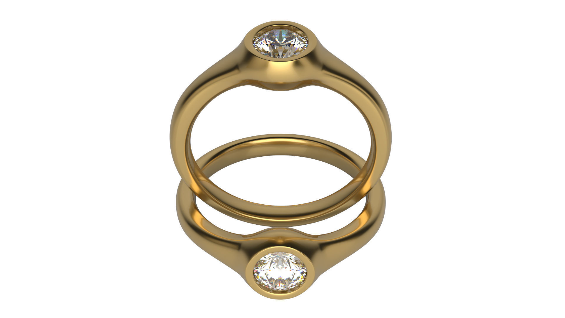 Solitaire Ring 5 mm cut diamond 3D print model_1