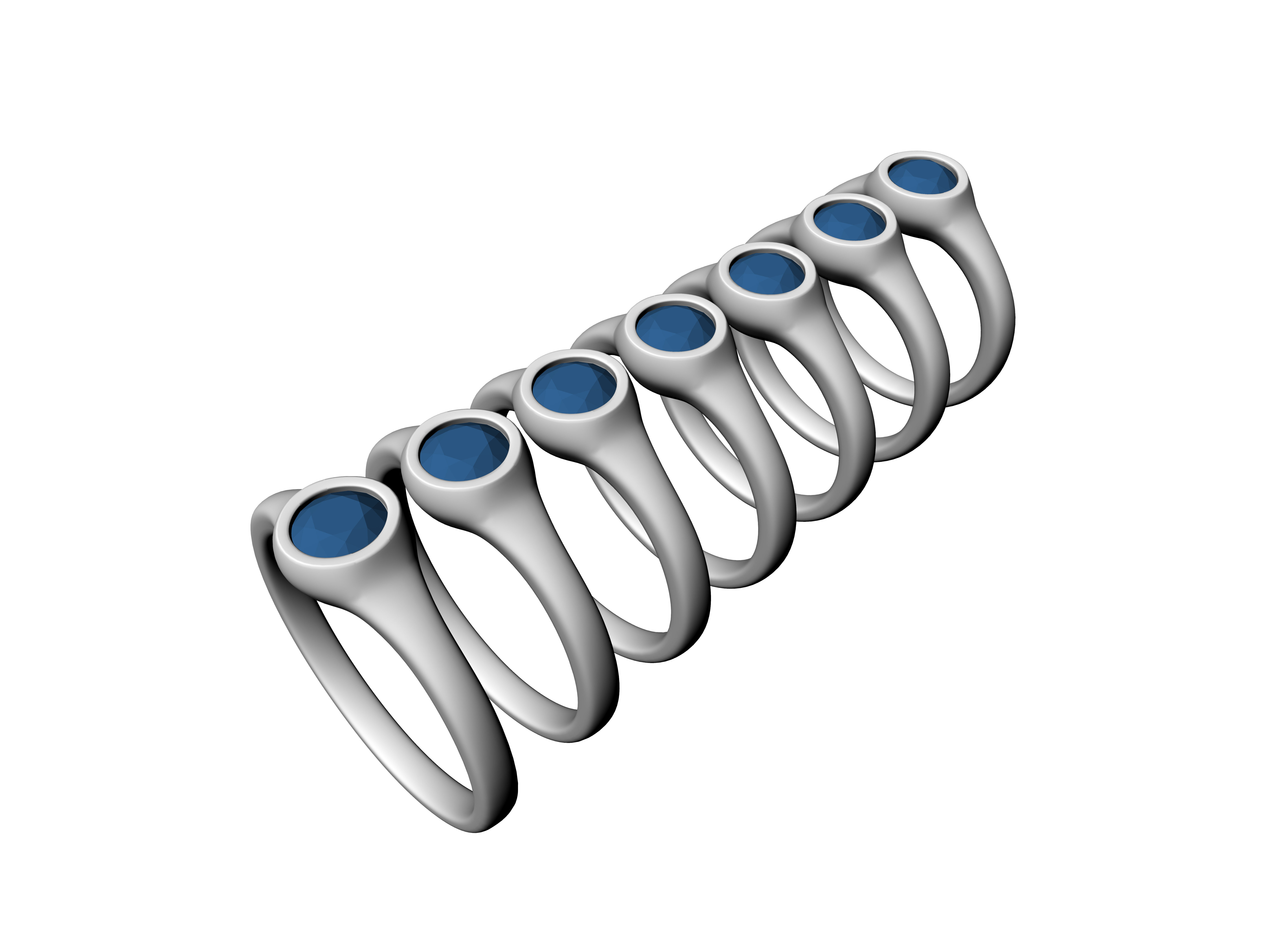 Solitaire Ring 5 mm cut diamond 3D print model_8