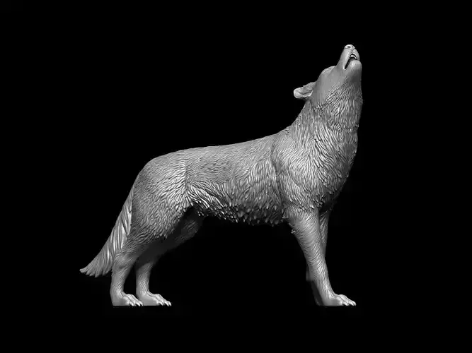 Howling Wolf 3D print model