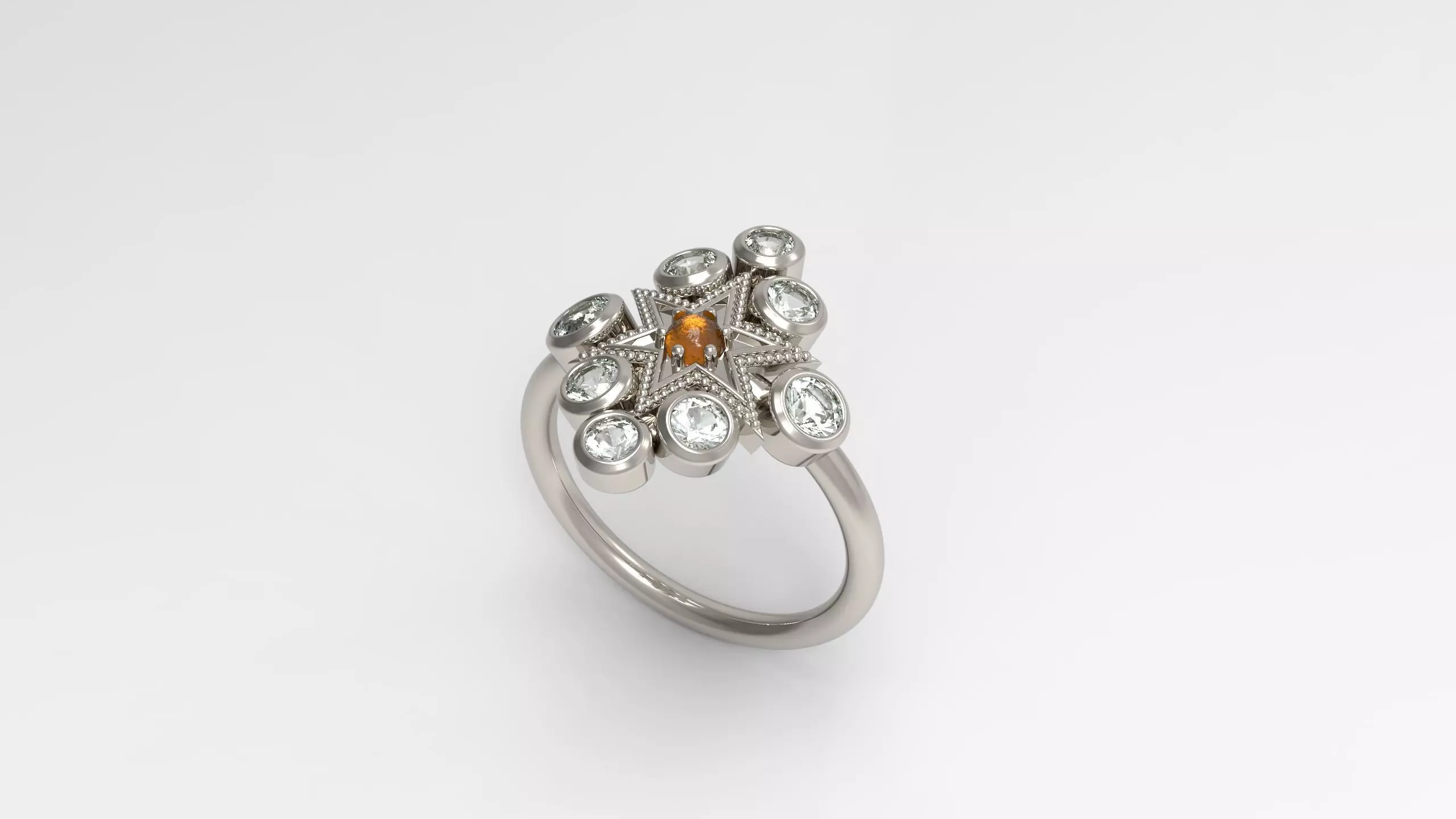 Anthony Lent Polar Star Ring 3D print model_0