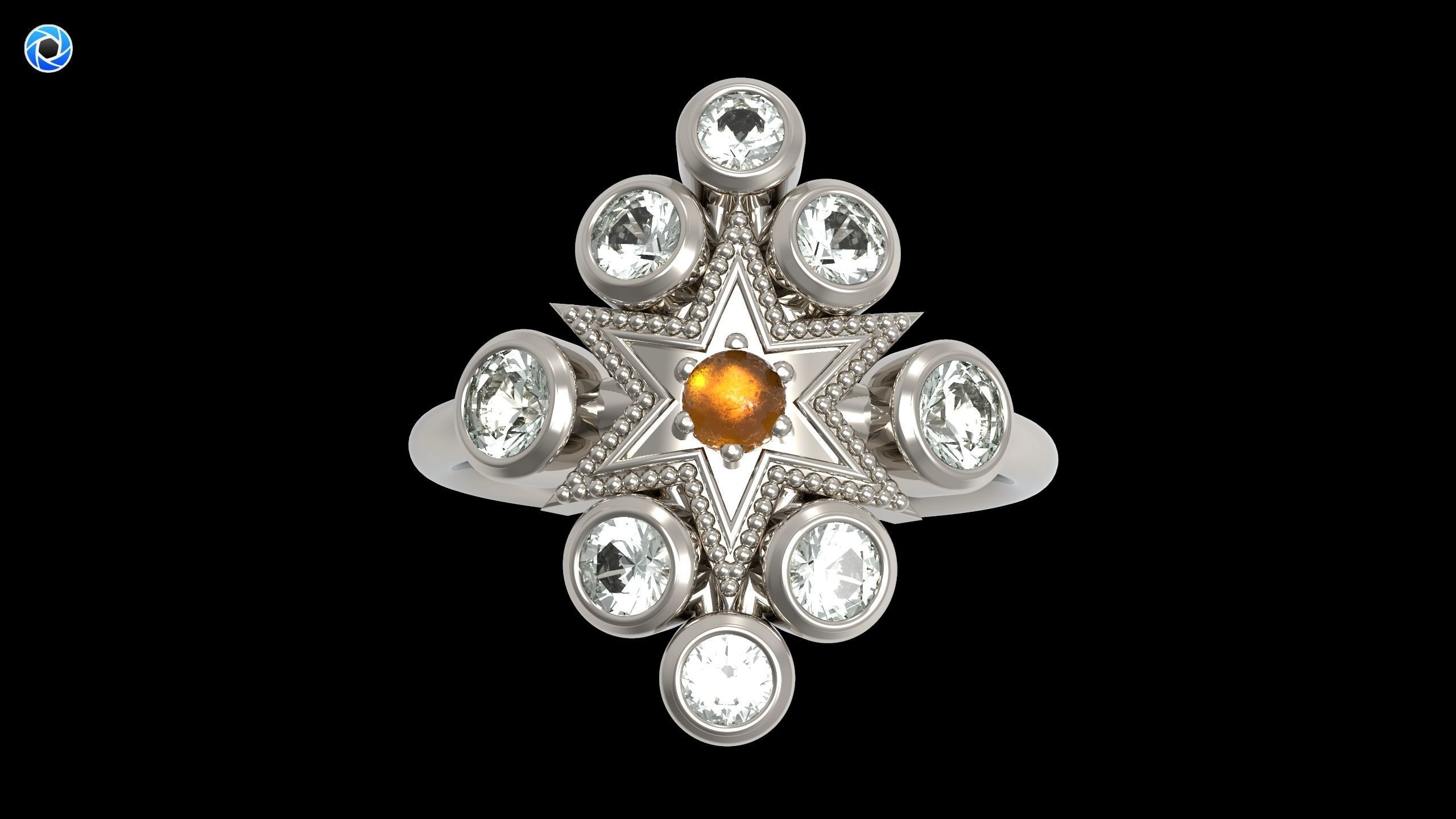 Anthony Lent Polar Star Ring 3D print model_2