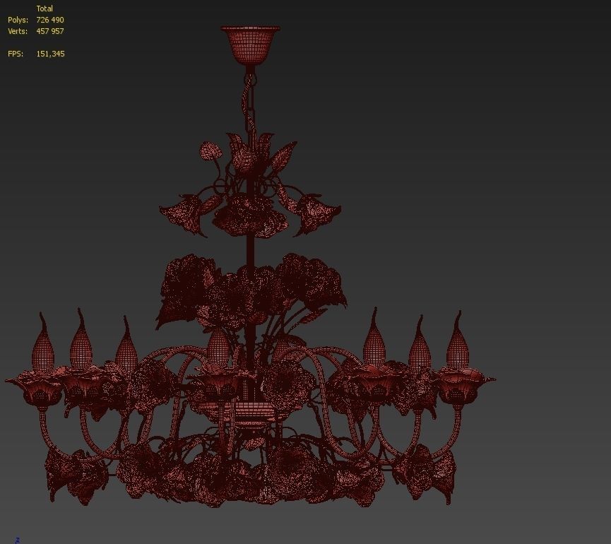 Porcelain Chandelier by Napoleon 3D model_4