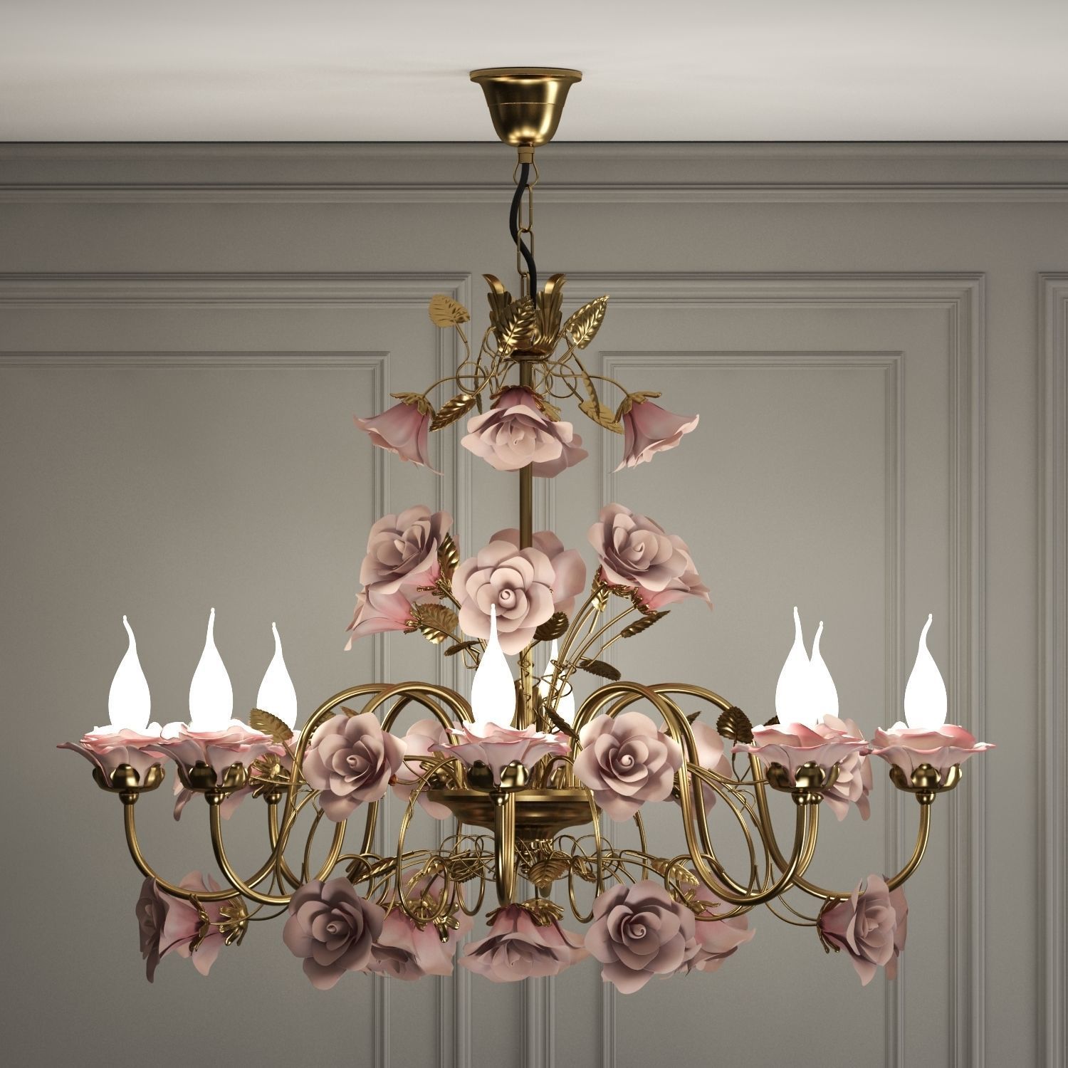 Porcelain Chandelier by Napoleon 3D model_3