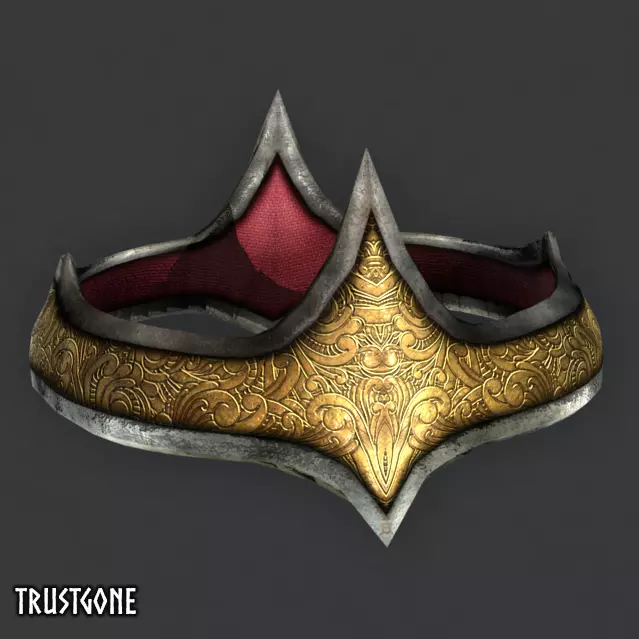 Royal Viking Crown Low-poly 3D model_0
