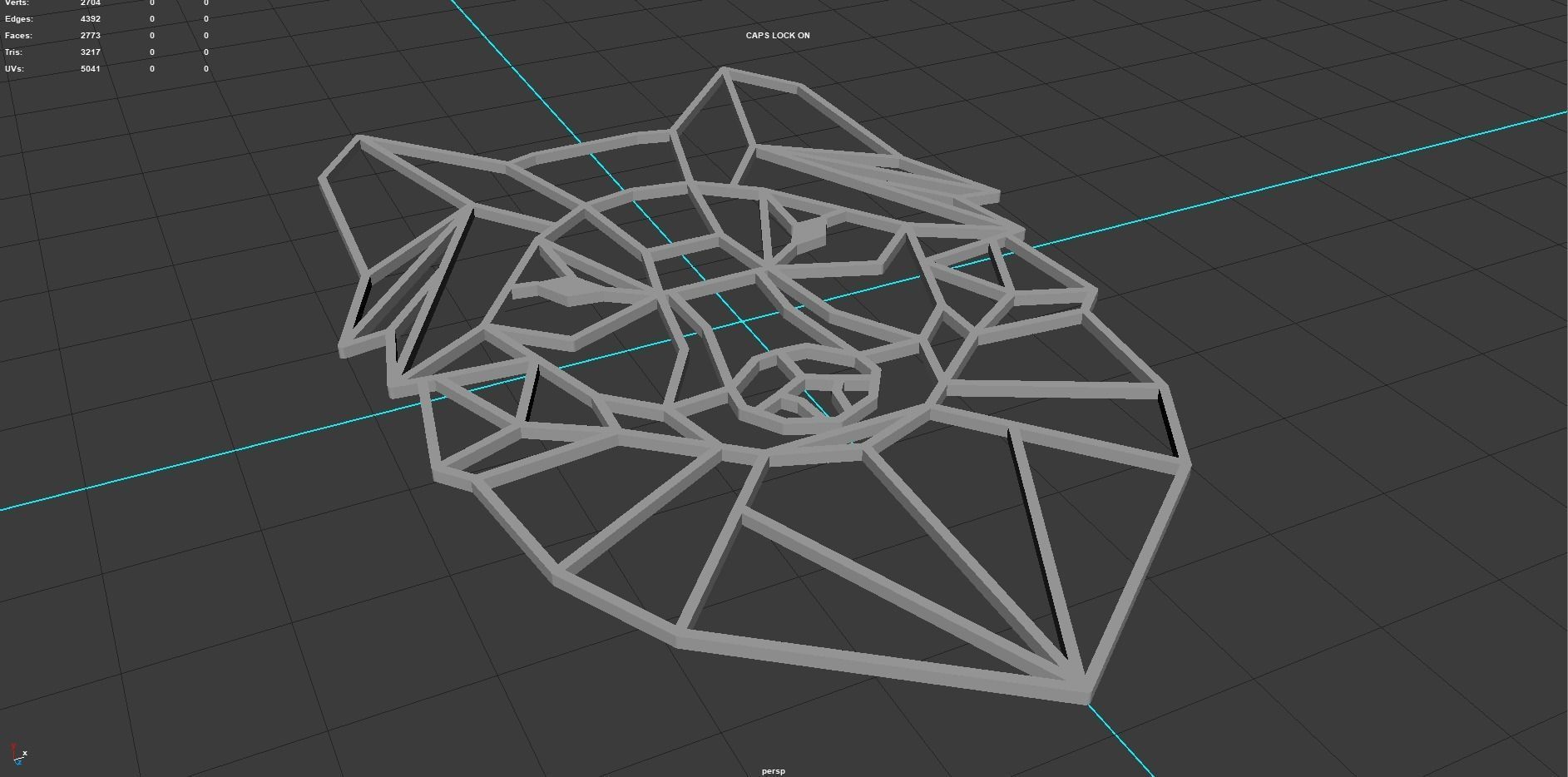 Geometric Wolf Head with 3D Printable Free 3D model_2