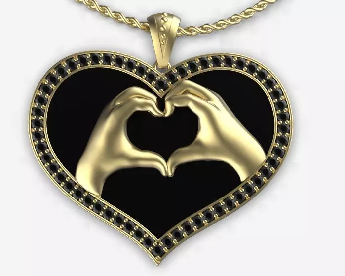 heart pendant Silver Gold Print 3D print model