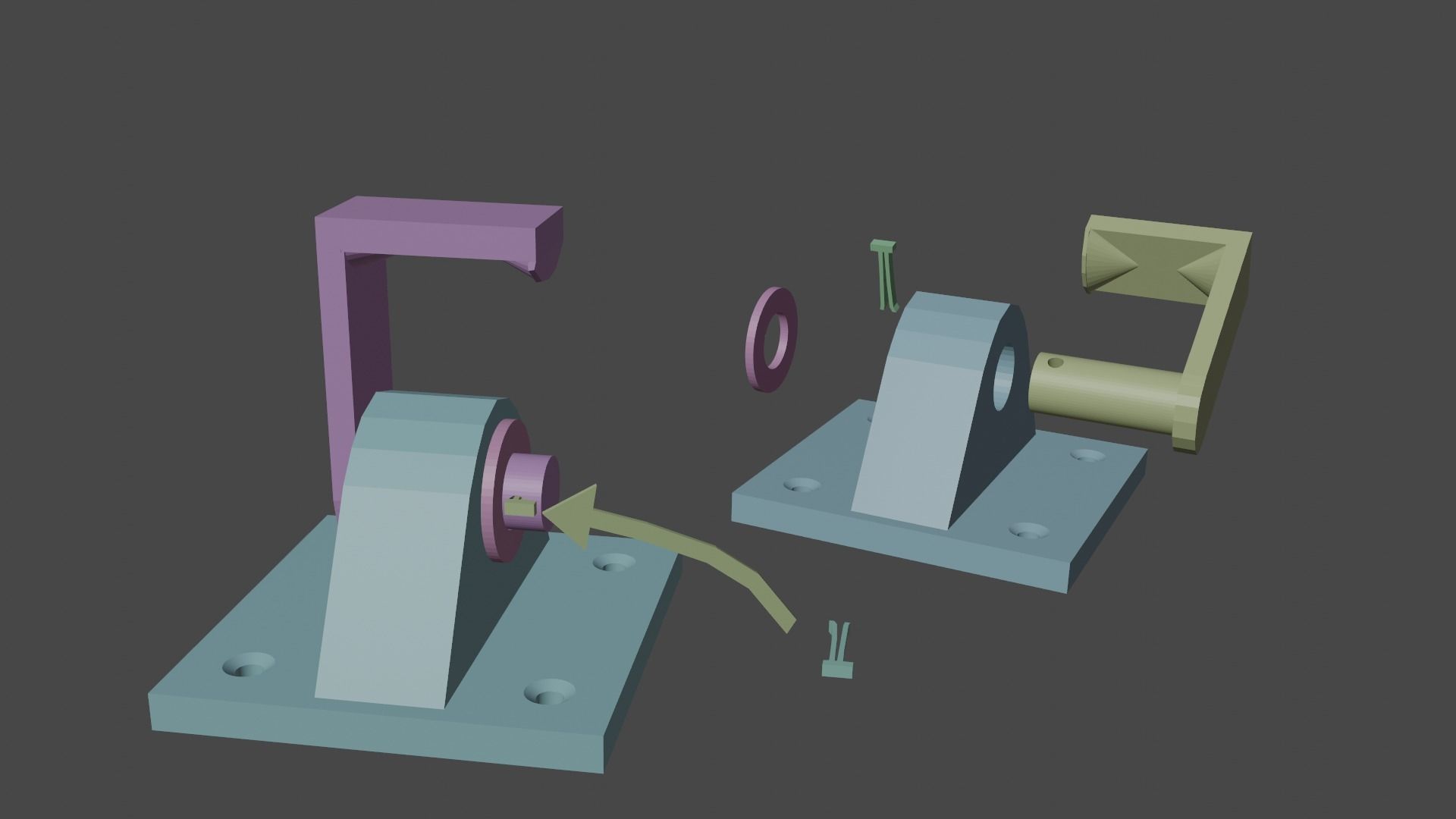 Articulating desk hook no supports 3D print model_3