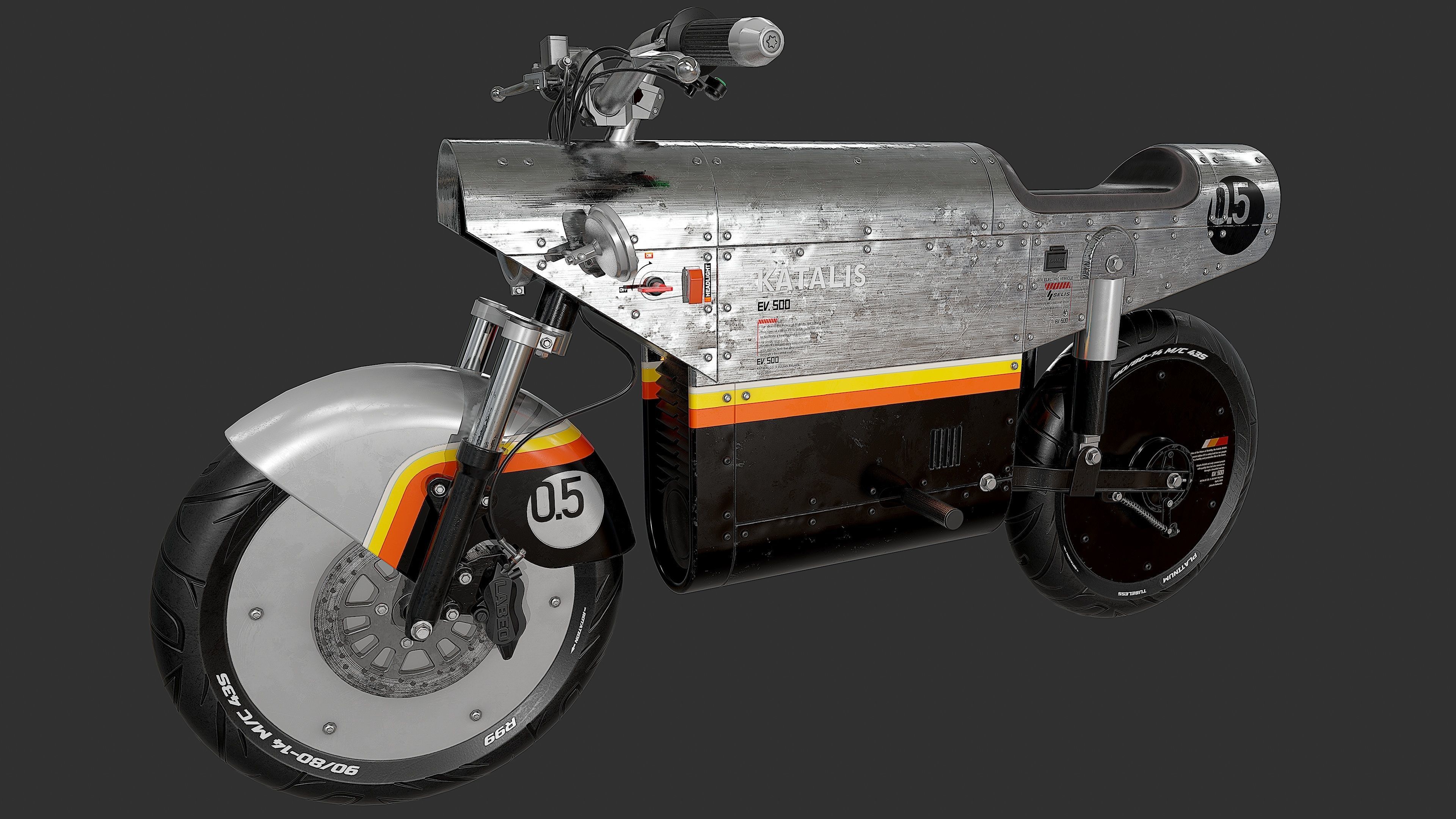 KATALIS EV500 Electric Bike Low-poly 3D model_2