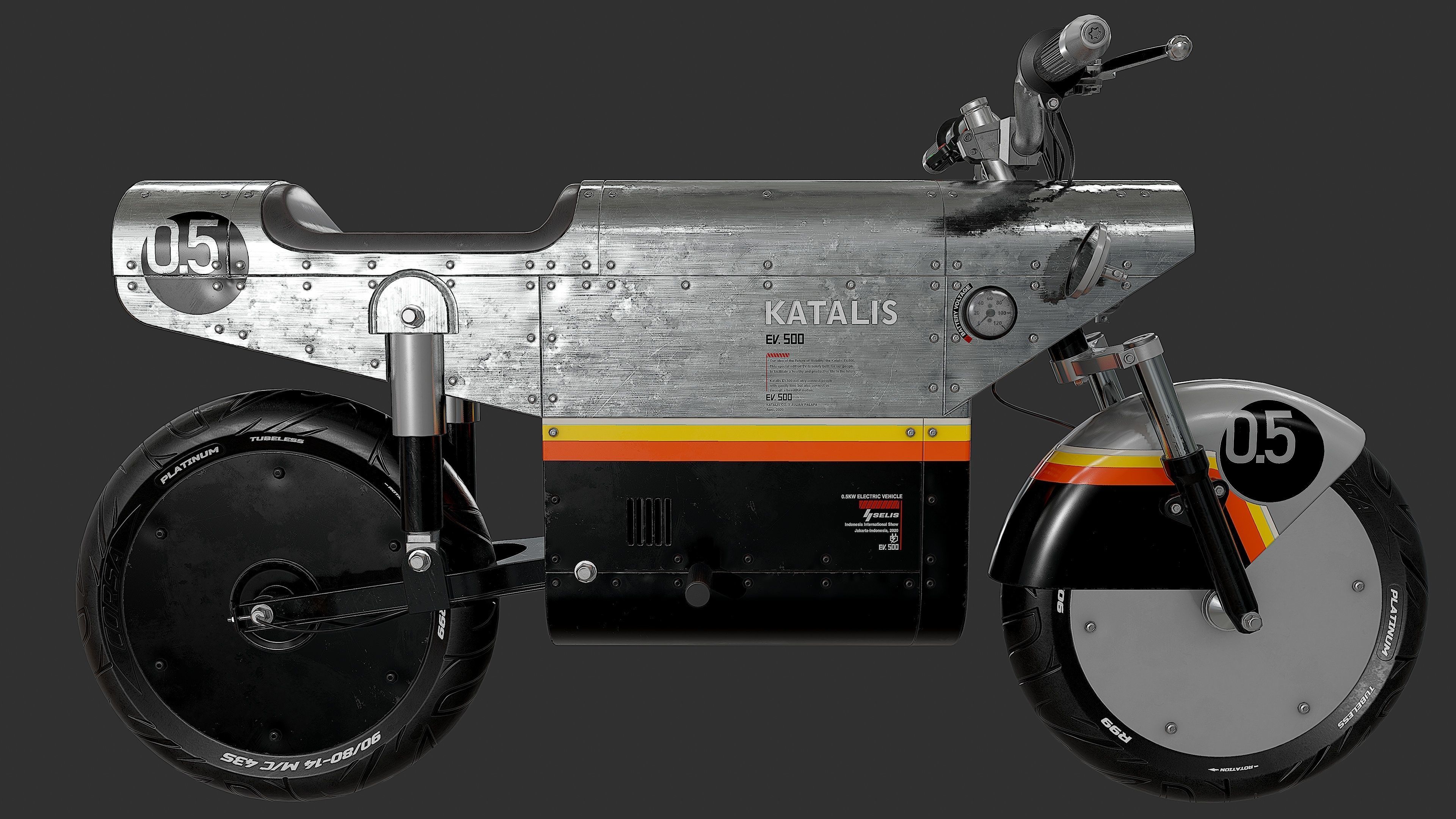 KATALIS EV500 Electric Bike Low-poly 3D model_4