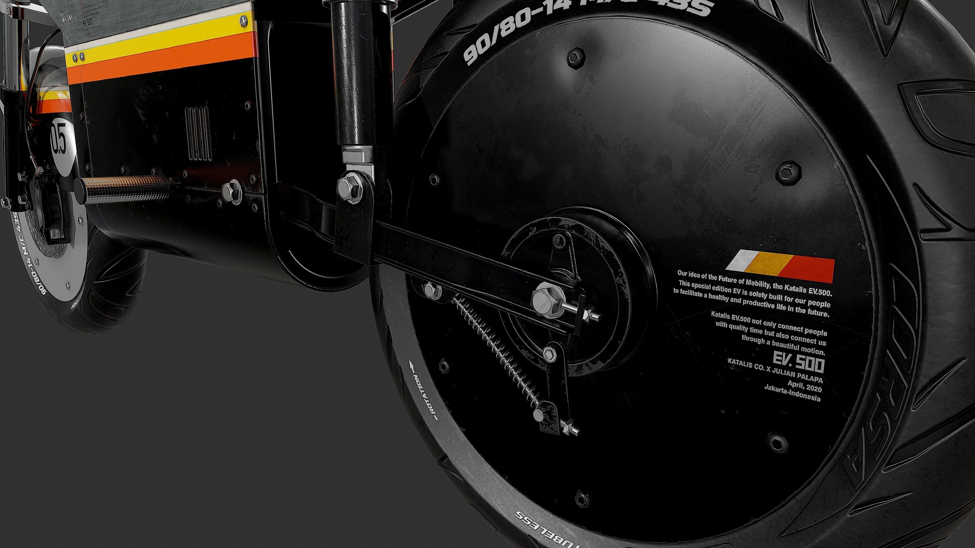 KATALIS EV500 Electric Bike Low-poly 3D model_9