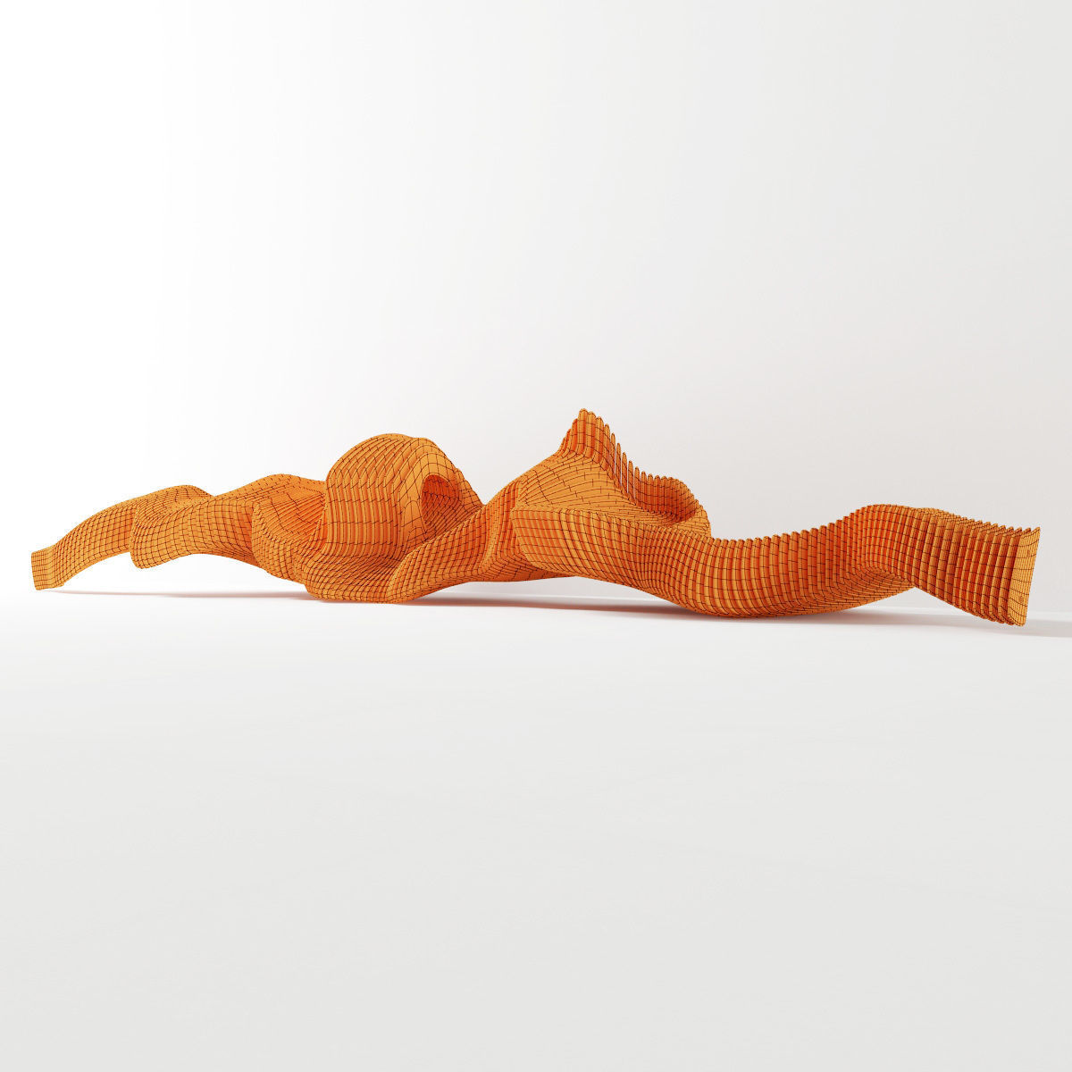 Parametric long  bench n1 3D model_13