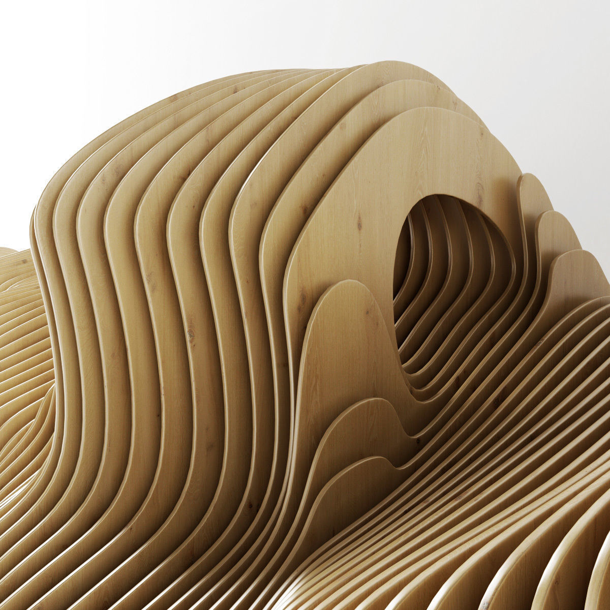 Parametric long  bench n1 3D model_3