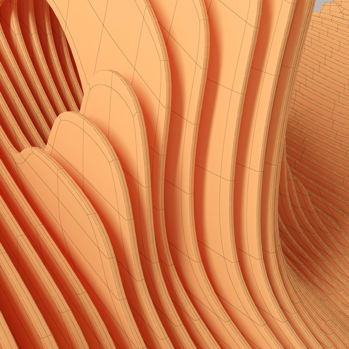 Parametric long  bench n1 3D model_10