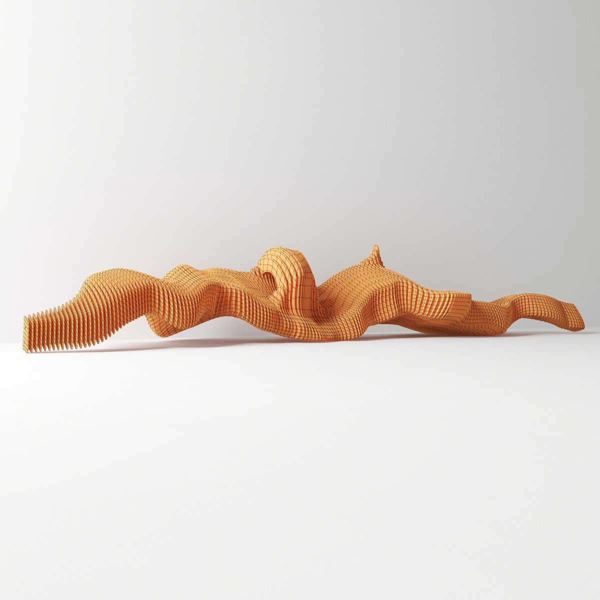 Parametric long  bench n1 3D model_14