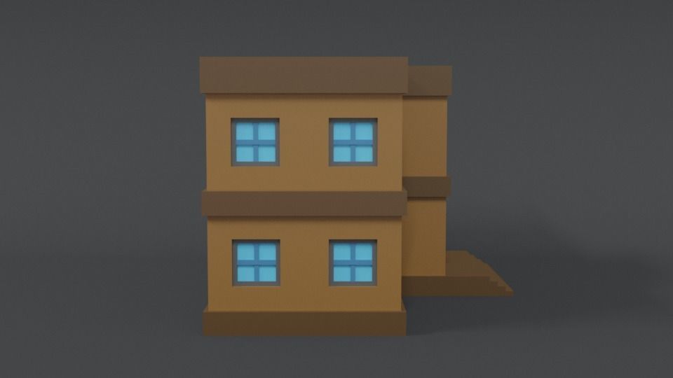 Low Poly Cartoon School Low-poly 3D model_7