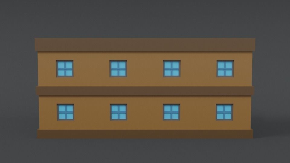 Low Poly Cartoon School Low-poly 3D model_5