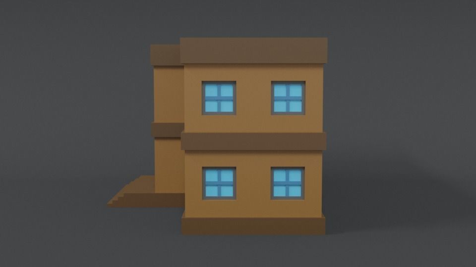 Low Poly Cartoon School Low-poly 3D model_3
