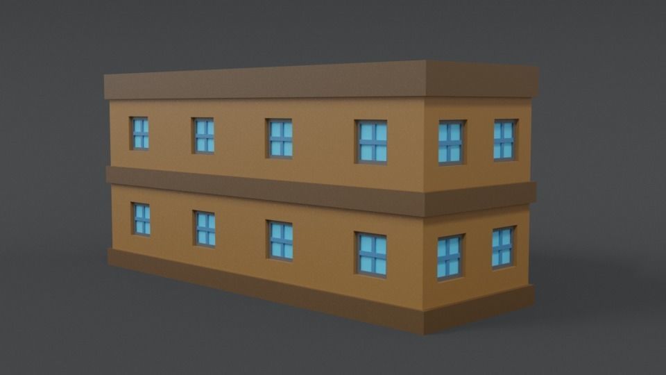 Low Poly Cartoon School Low-poly 3D model_6