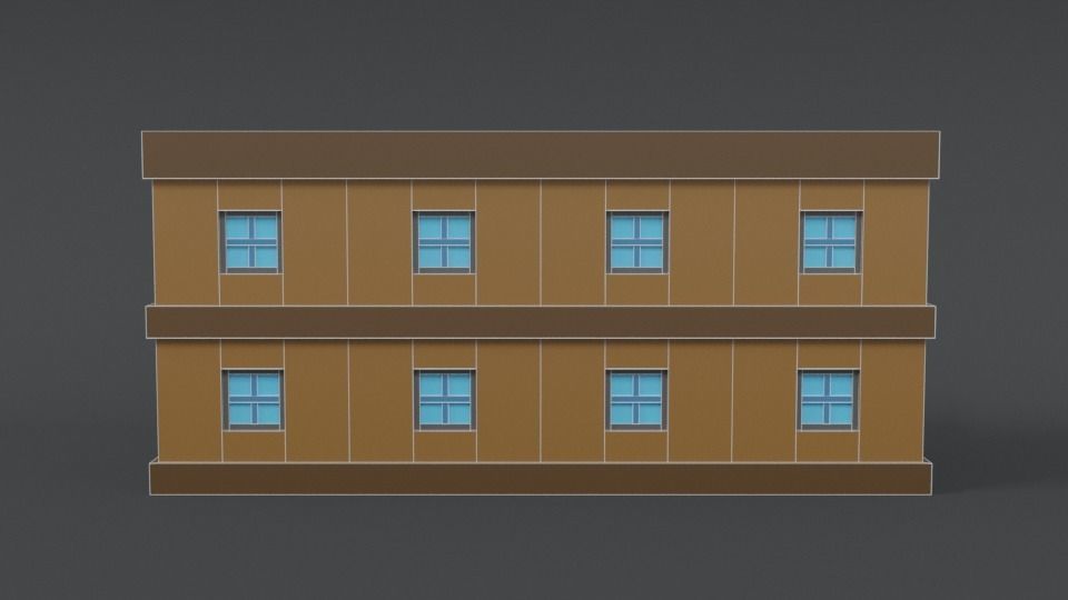 Low Poly Cartoon School Low-poly 3D model_14