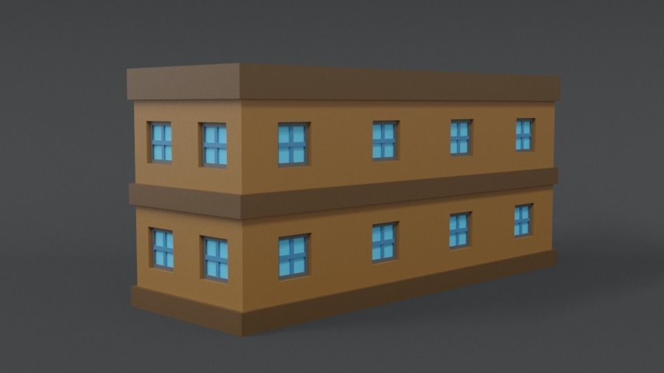 Low Poly Cartoon School Low-poly 3D model_4