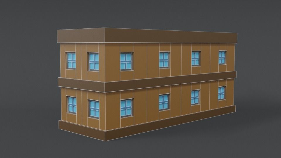 Low Poly Cartoon School Low-poly 3D model_13