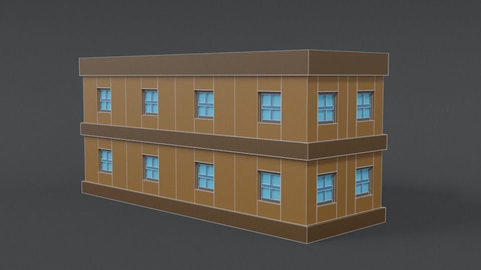 Low Poly Cartoon School Low-poly 3D model_15