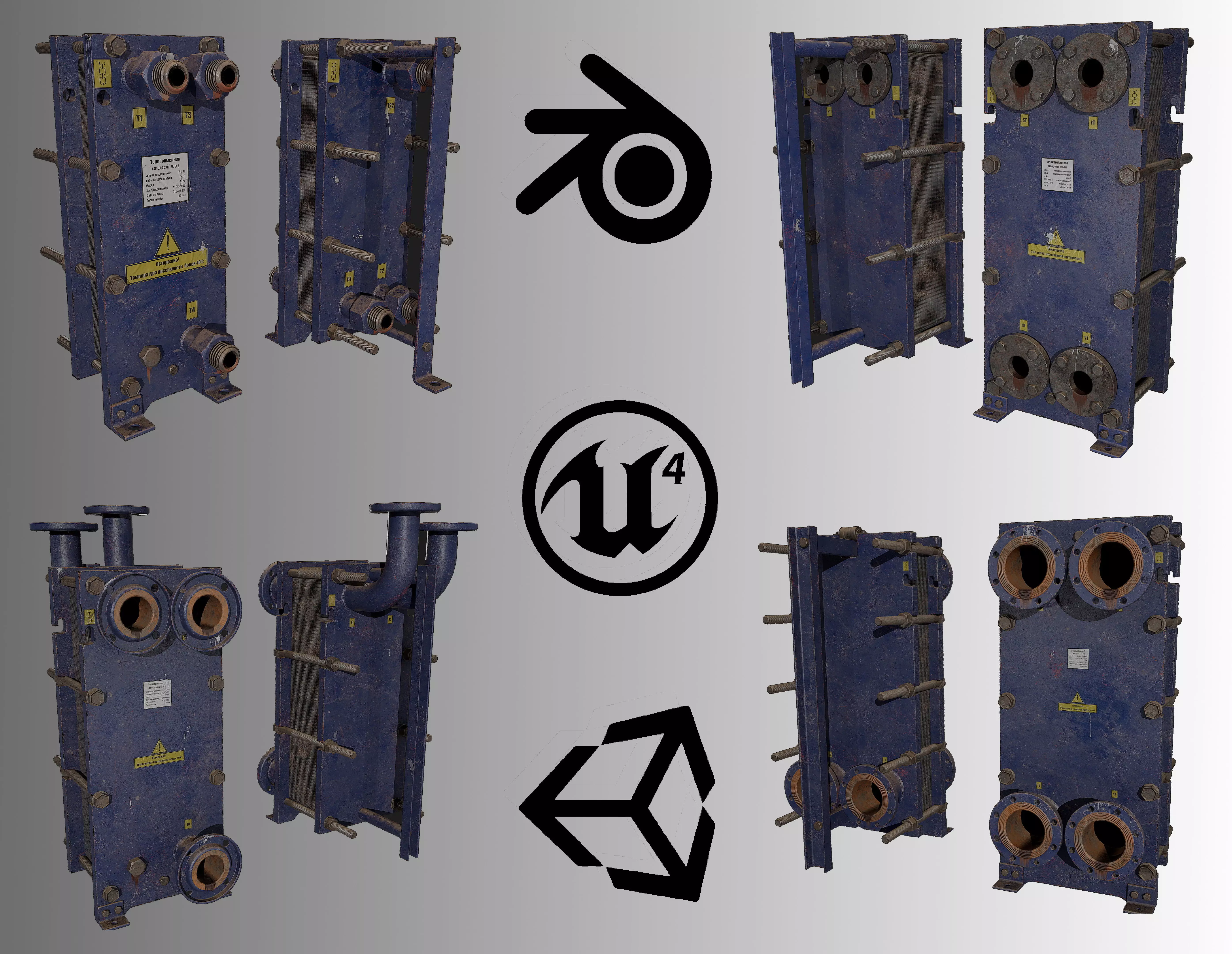 Old russian Heat Exchangers 3D Model Collection_0