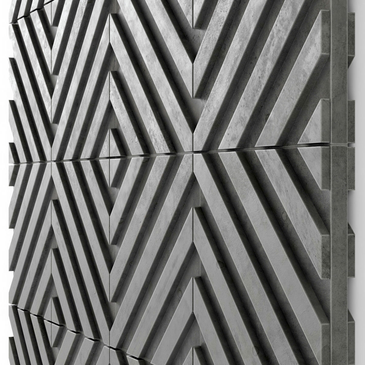 Wall  decor concrete tile line n1  3D model_8