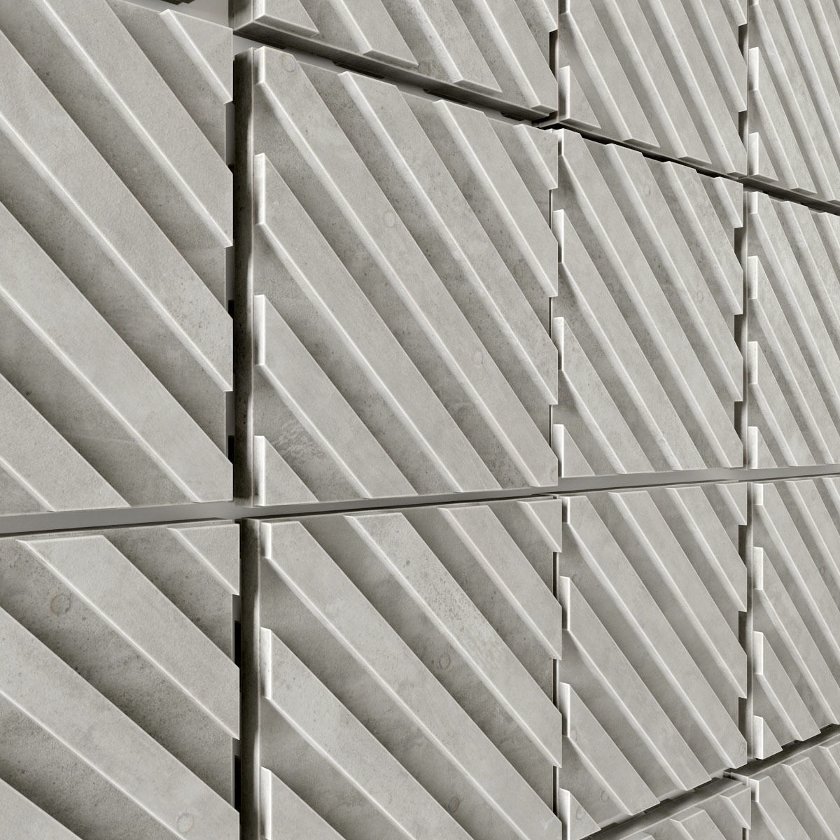 Wall  decor concrete tile line n1  3D model_9