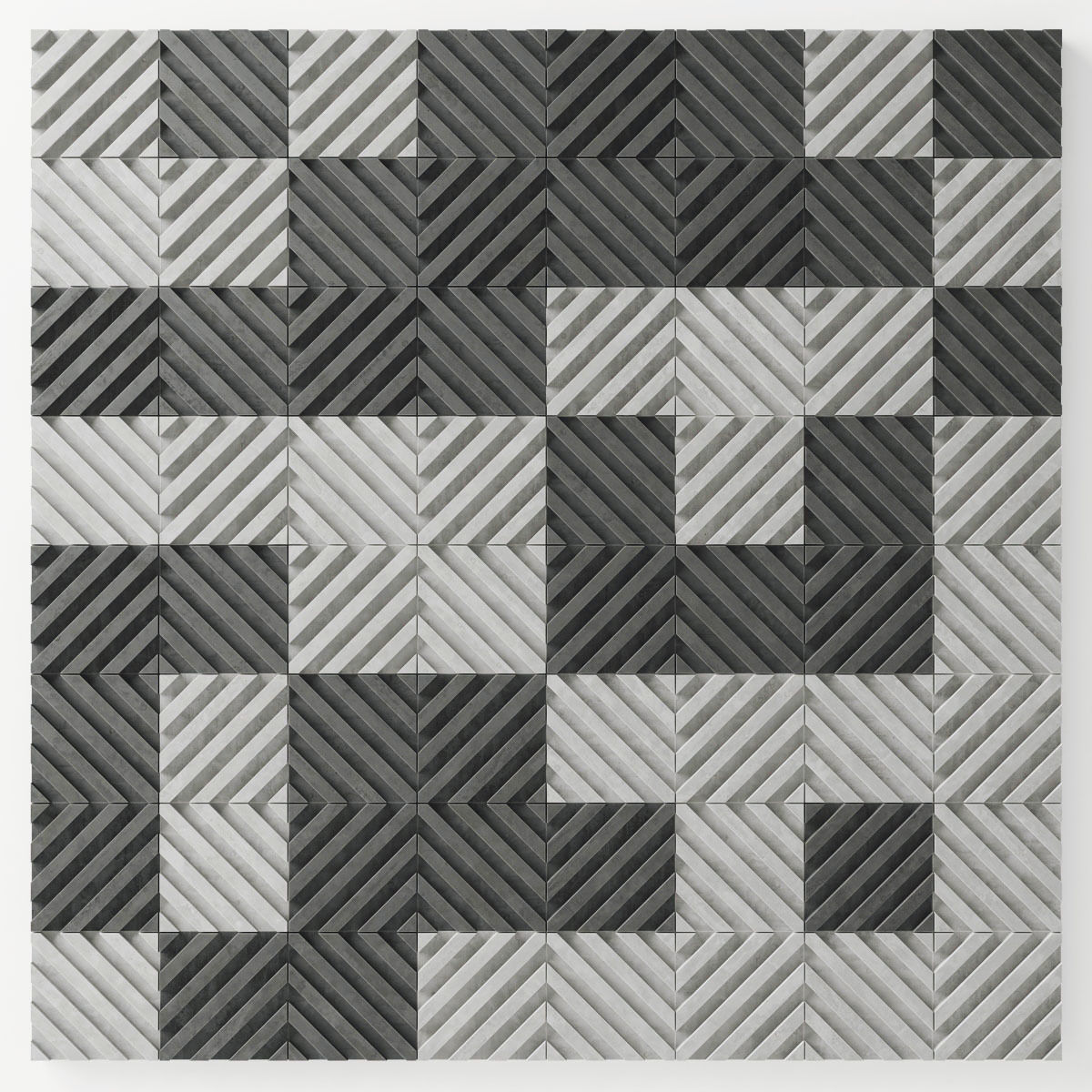 Wall  decor concrete tile line n1  3D model_1