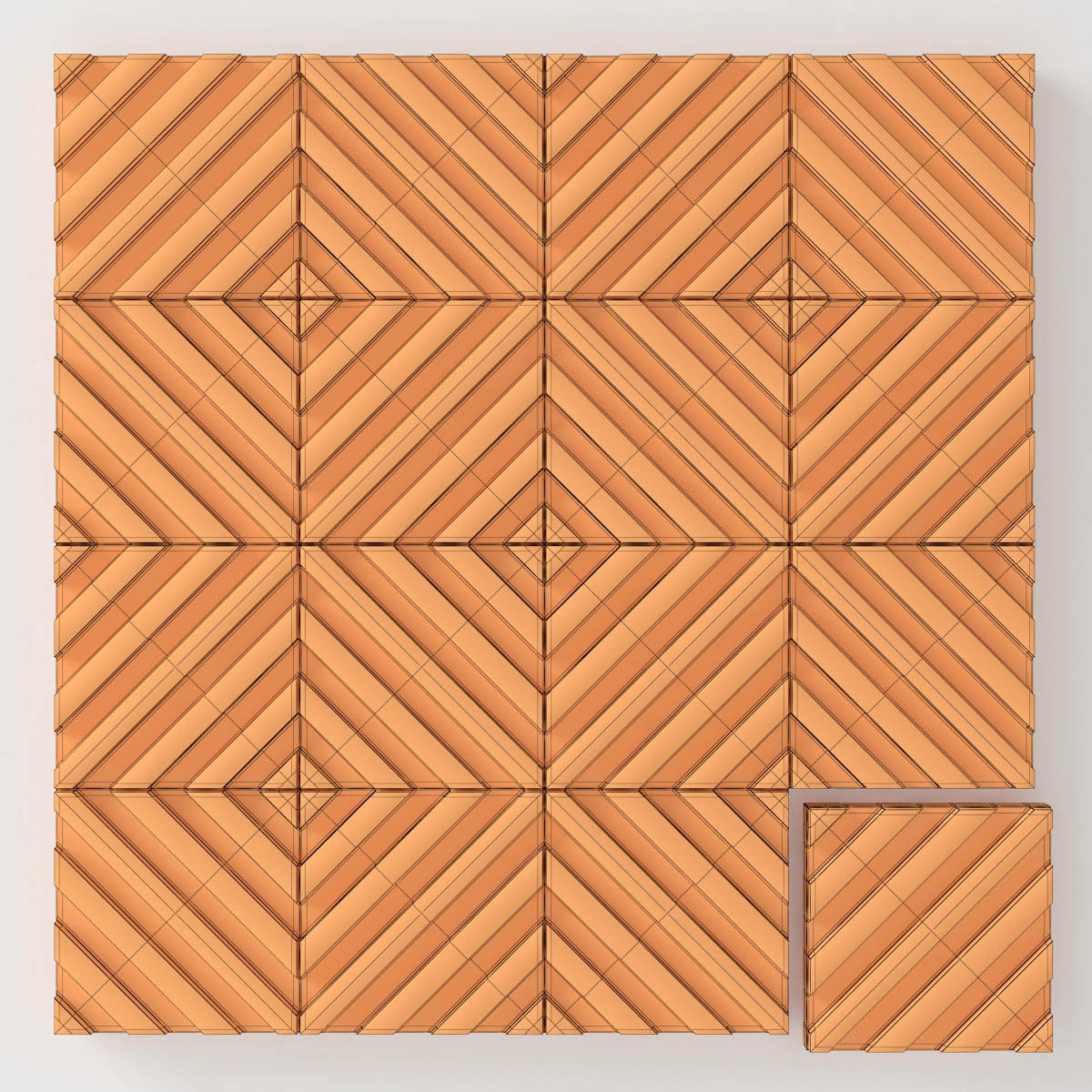 Wall  decor concrete tile line n1  3D model_11