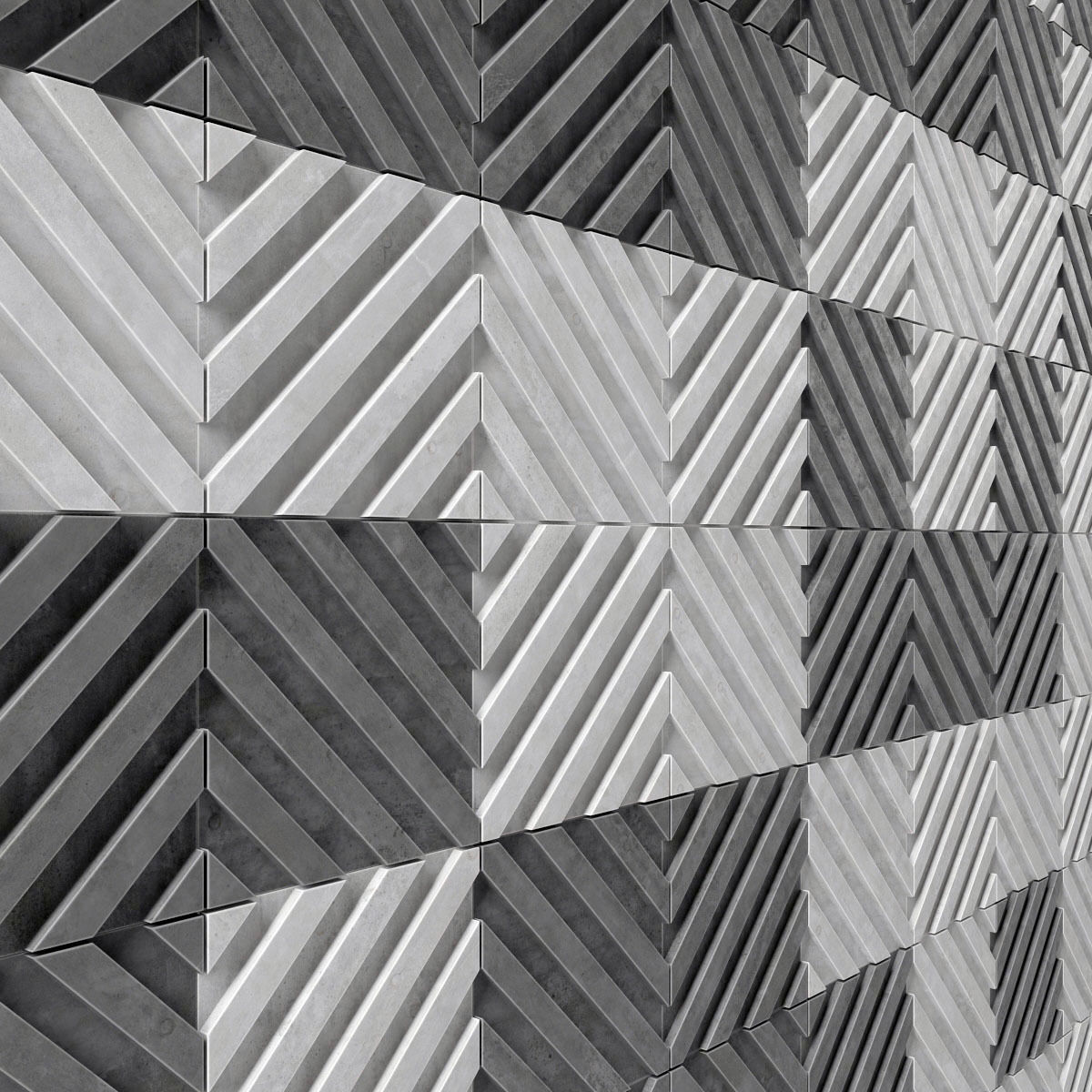 Wall  decor concrete tile line n1  3D model_6