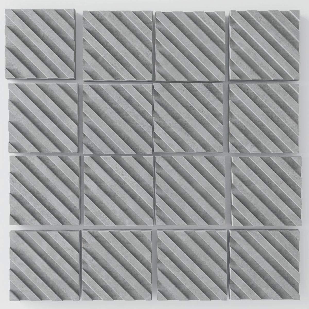 Wall  decor concrete tile line n1  3D model_4