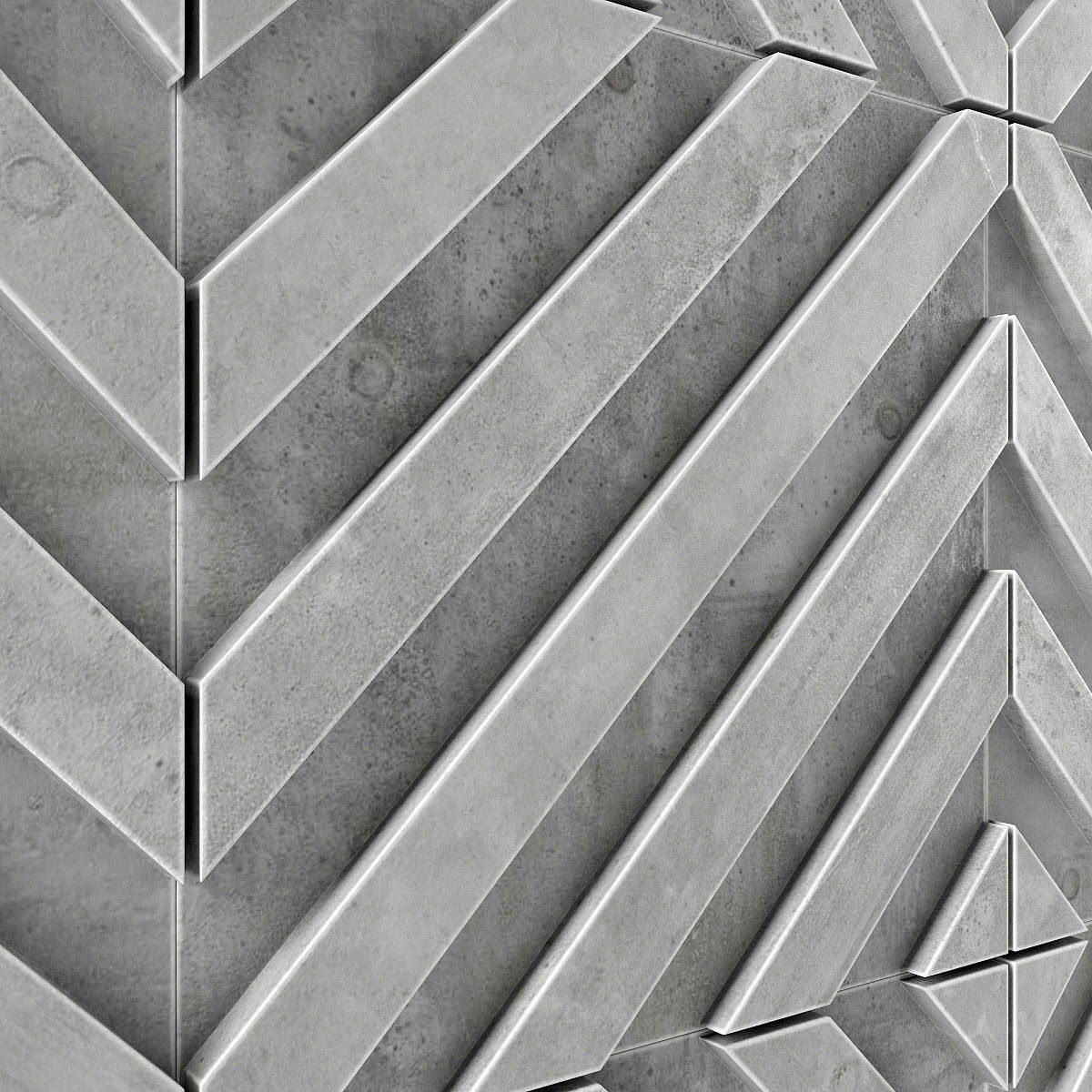 Wall  decor concrete tile line n1  3D model_10