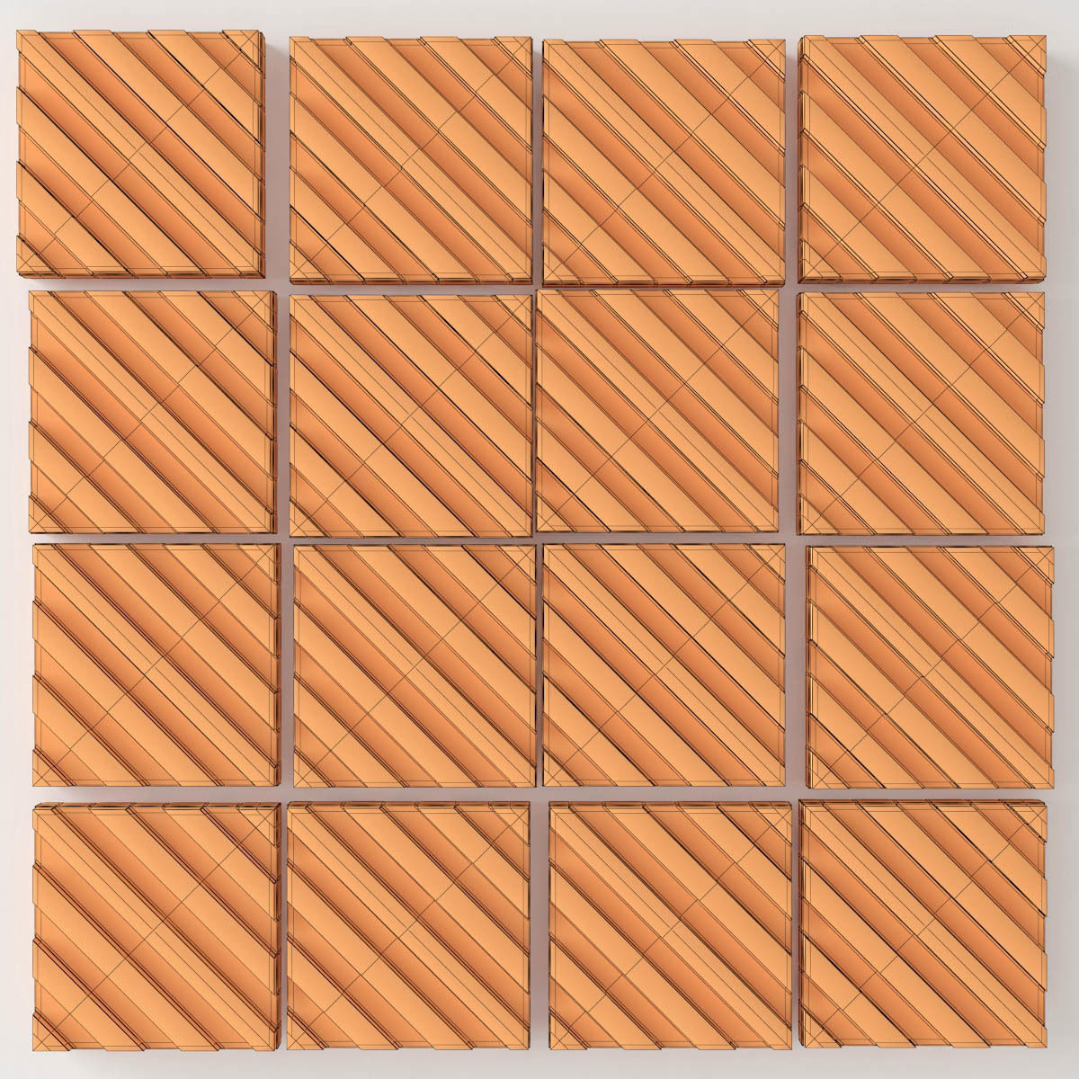 Wall  decor concrete tile line n1  3D model_13