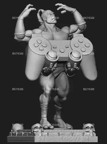 Goro mortal kombat Joystick and cellphone holder 3D print model