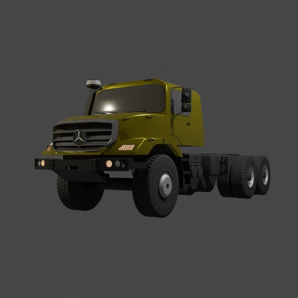 Mercedes Benz Zetros Low-poly 3D model_1
